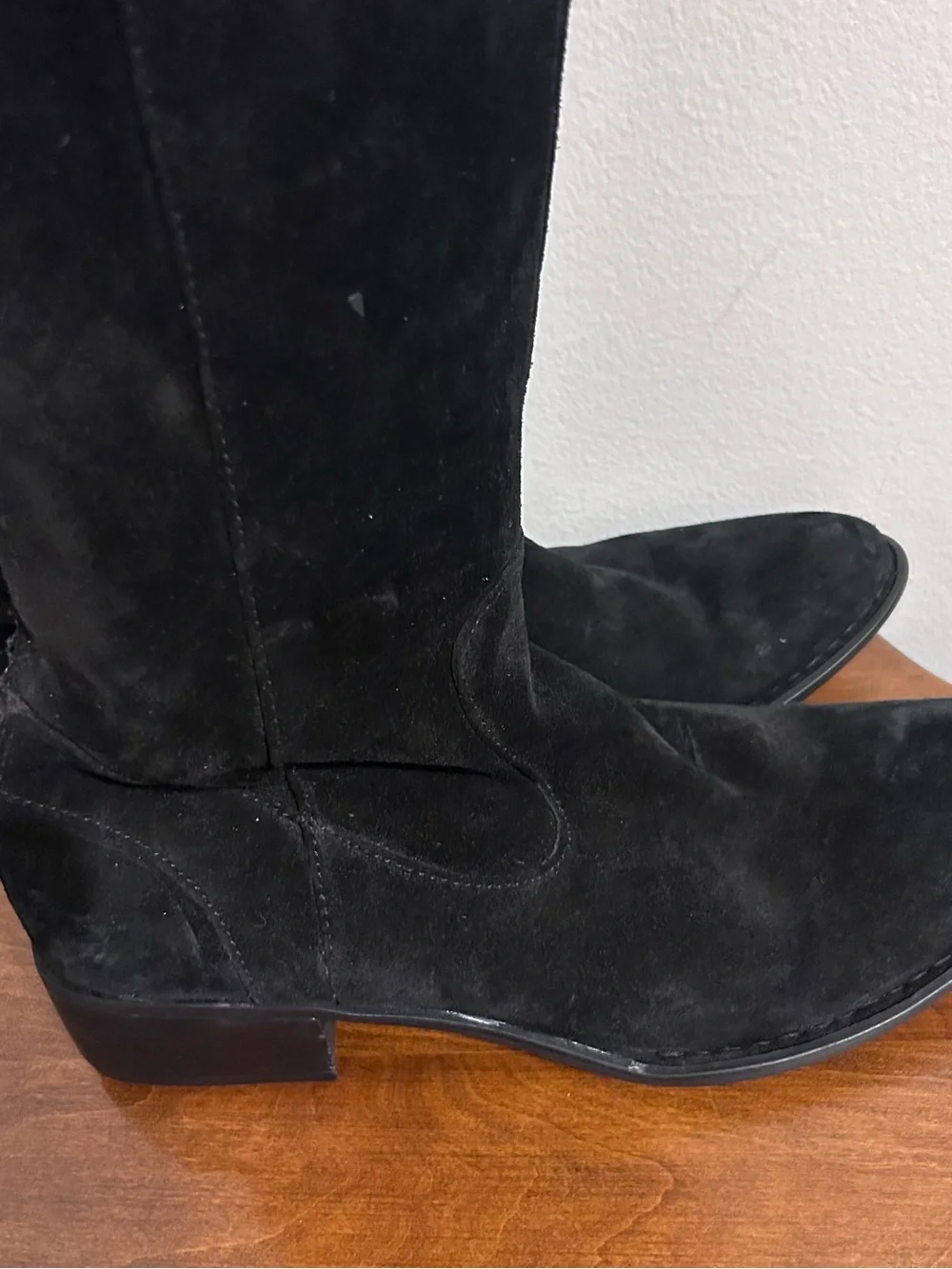 Born Black Suede Over-the-Knee Lace-Up Tall Riding Festival Boots Size 8